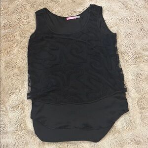 Isaac Mizrahi Black Asymmetrical Tank Top
